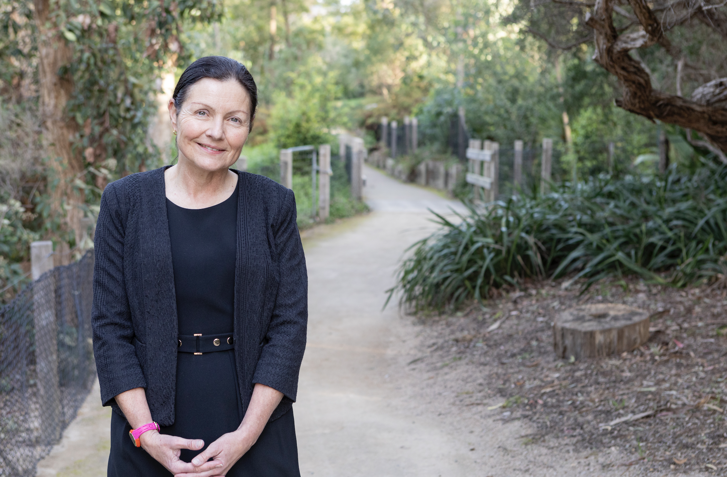 Dr Alison Carver surrounded by greenery
