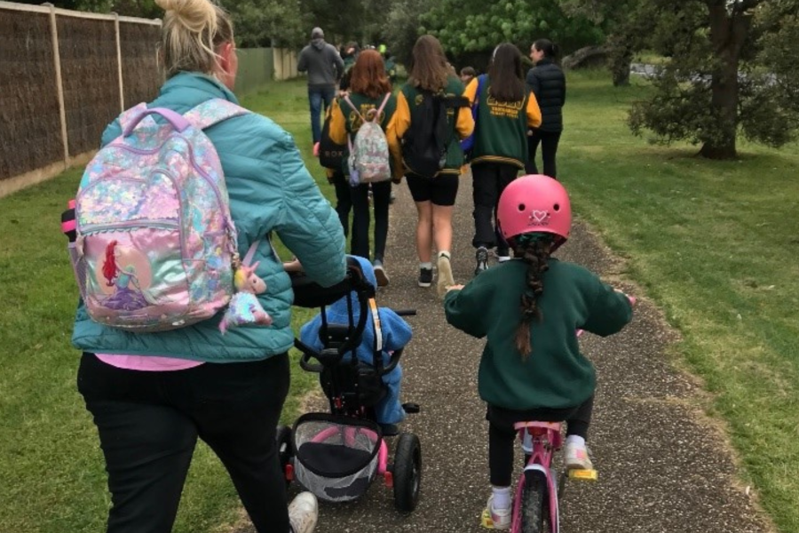 Children walking to school