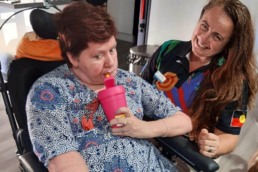 Speech Pathologist Kate and patient Tina