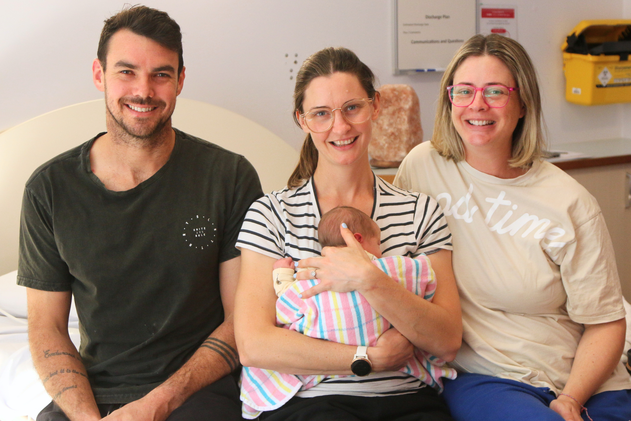 Baby Koa, Mum Tess, Dad Martyn and Autie Kate.